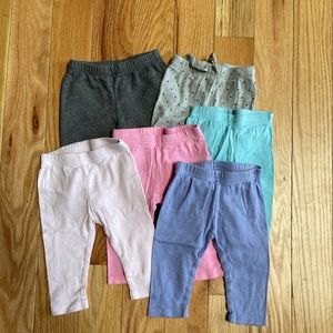6 pairs 0-3 month Gap, Carter’s, and Onesies pants